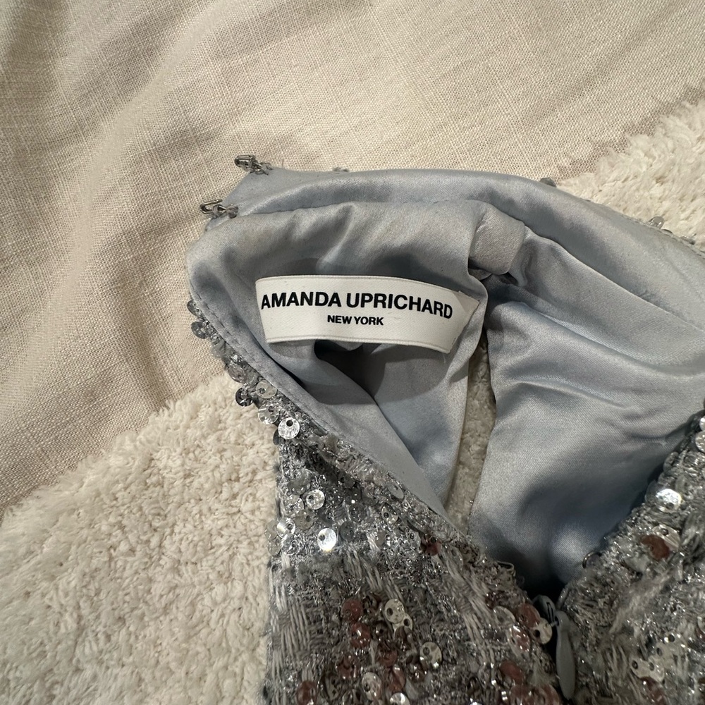 Amanda Uprichard Silver Sequin Mini Dress - Picture 5 of 5